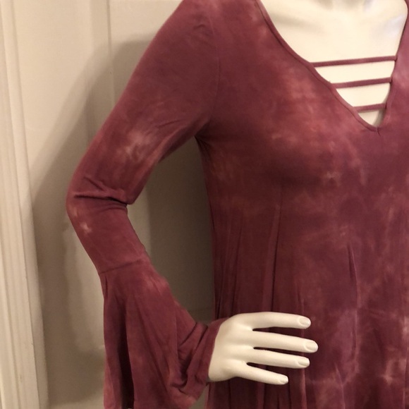 American Eagle Soft & Sexy tie dye pullover long sleeve hippie boho SZ M flare - Picture 5 of 11